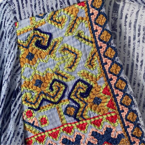 Anthropologie Bhanuni by Jyoti Linne Embroidered Blue Dress size medium - Picture 10 of 10